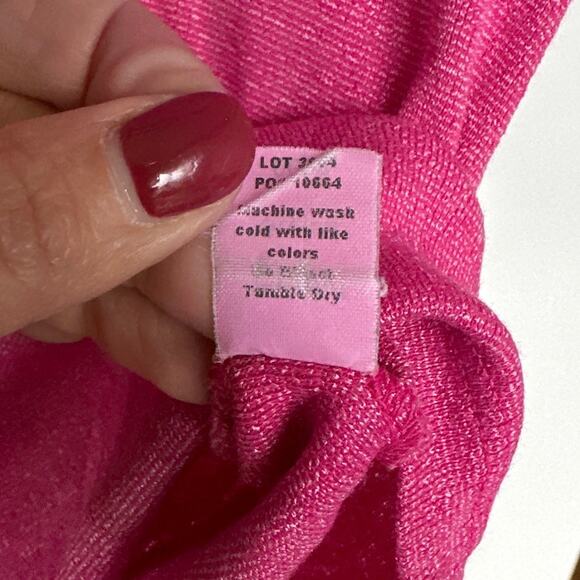 Michael Stars Women's Pink Sparkle Y2K Short Sleeve Polo Shirt, One Size, EUC - Picture 5 of 5